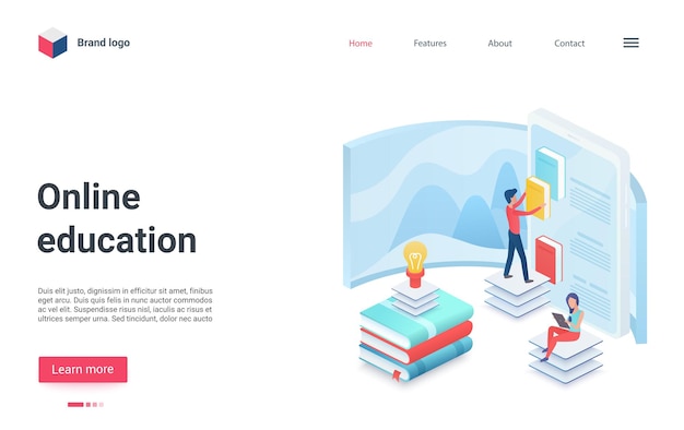 Online education landing page