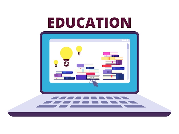 Vector online education in laptop