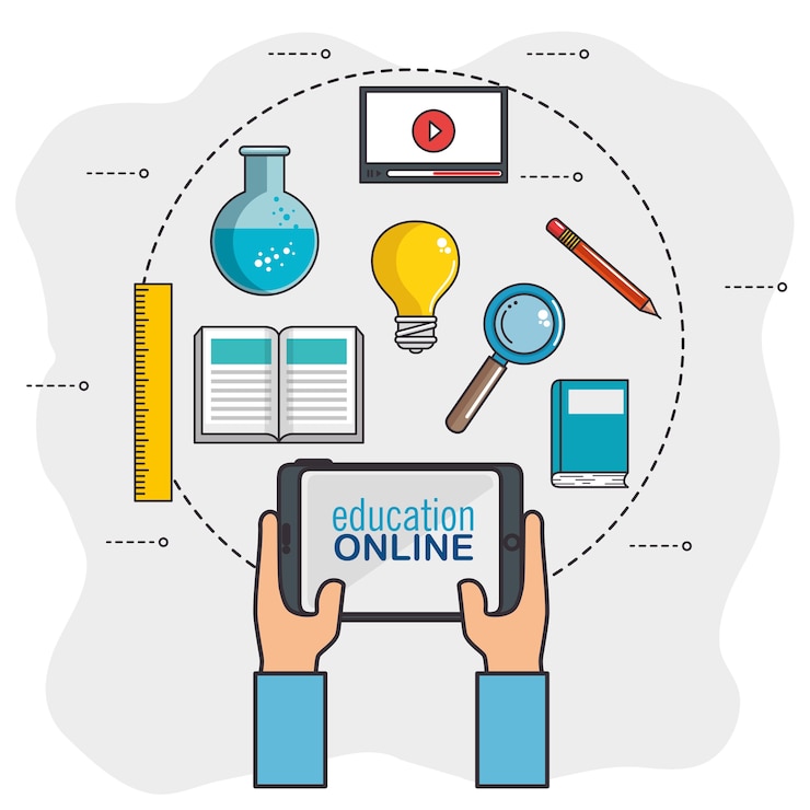 Vector online education and learning web set 