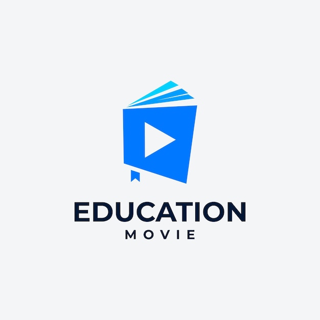 Online education logo book and media logo