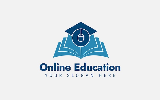 Дизайн логотипа онлайн-образования elearning концепции логотипа для книжной мыши курсовая векторная иллюстрация