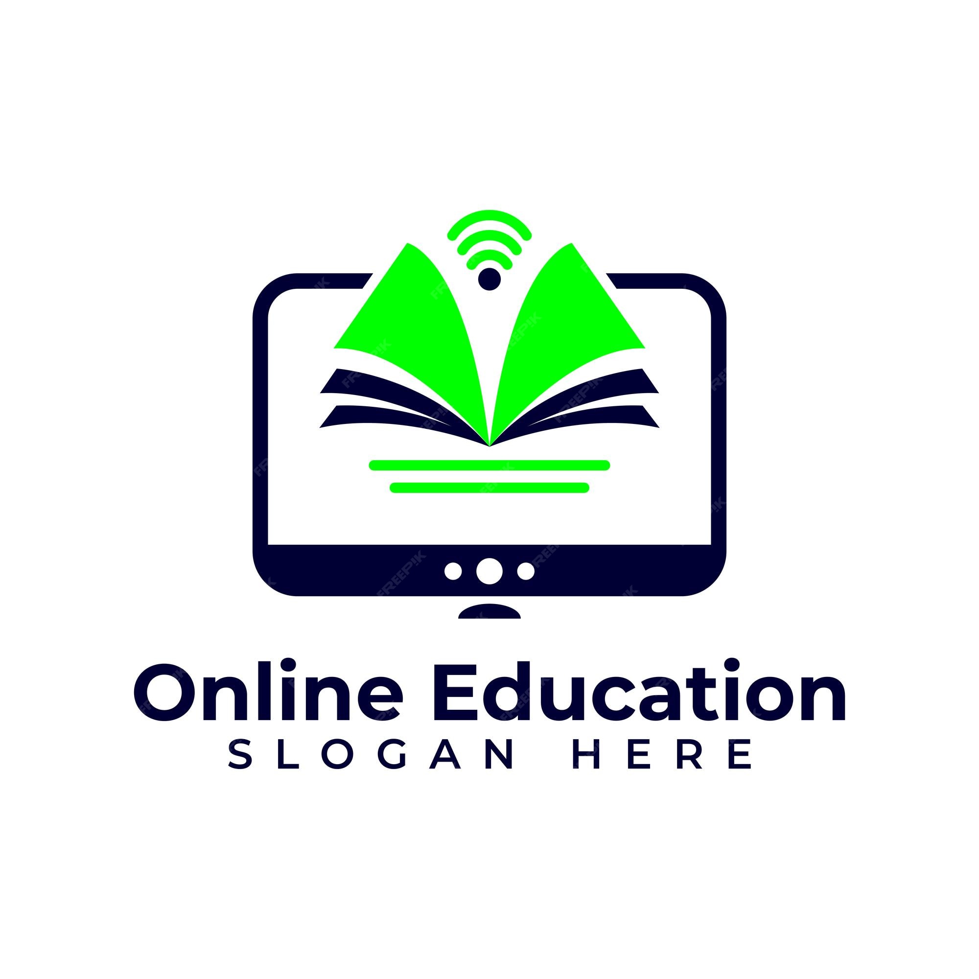 Premium Vector | Online education logo design