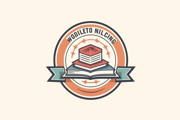 Modello di logo dell'istruzione onlineillustrazione vettoriale di un libro per computer