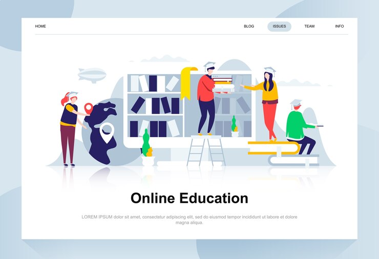 Vector online education modern flat design concept.