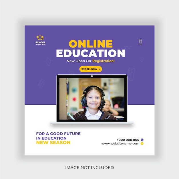 Online education or school education admission social media design