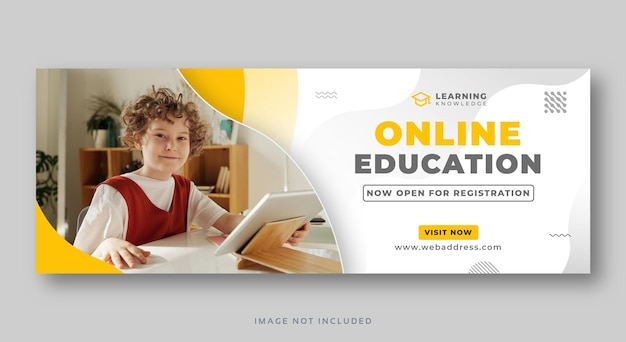 Banner web copertina social media istruzione online