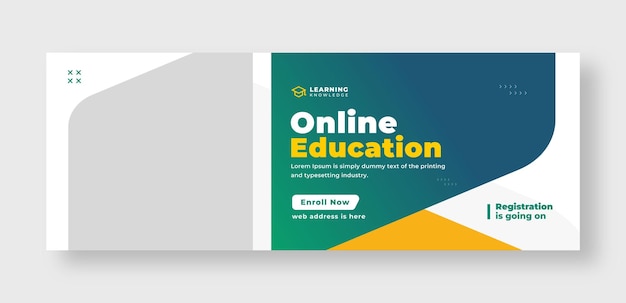 Vector online education social media facebook cover or web banner