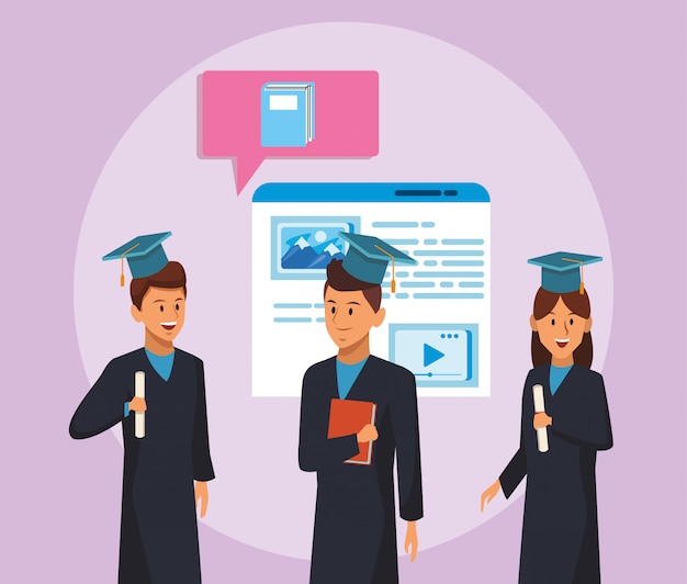 학생과 웹 페이지를 이용한 온라인 교육 기술