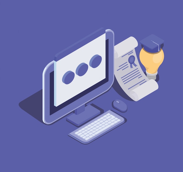 online education technology with desktop