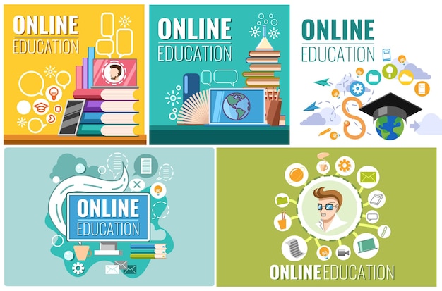 Online education vector graphic design