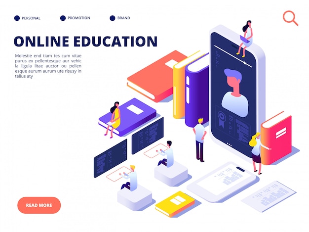 Vector online education web template