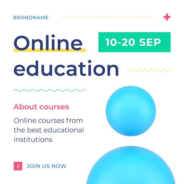Online educational courses digital distance graduation registration social media post 3d icon vector