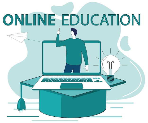 Online educationThe concept of getting an education through a video conference