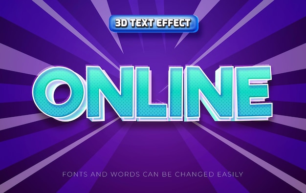 Online esports 3d editable text effect