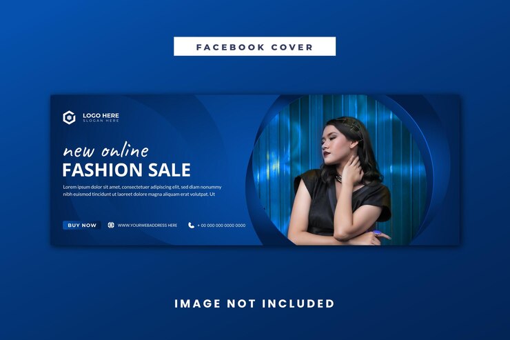 Vector online fashion sale facebook cover template design