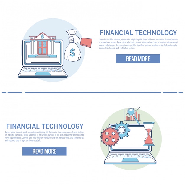 Online financial technology infographic 