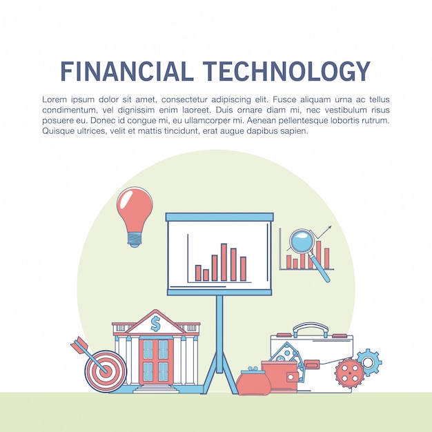 Vettore infografica tecnologia finanziaria online