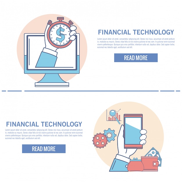 Online financial technology infographic 