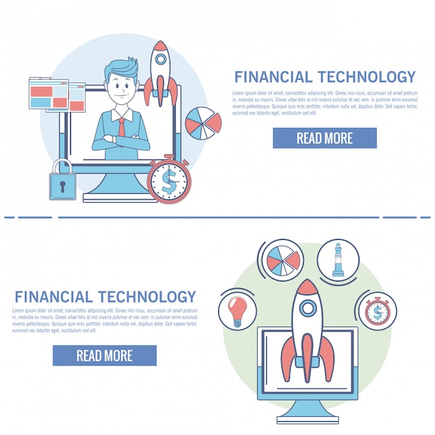 Online financial technology infographic 