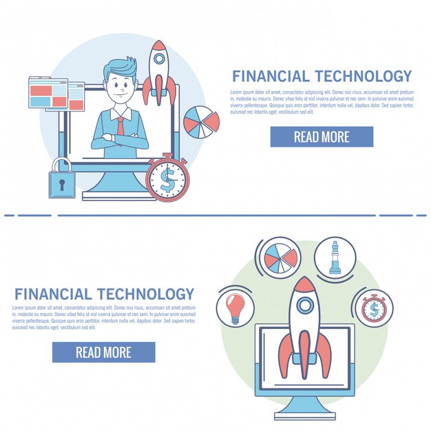 Online financiële technologie infographic