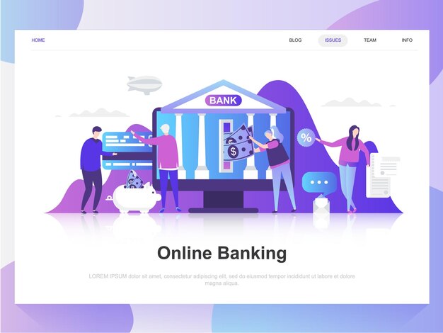 Vector online flat banking concept