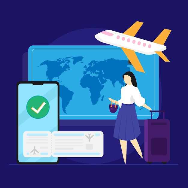 Vettore prenotazione voli online tour e servizi di viaggio assistenza per le vacanze