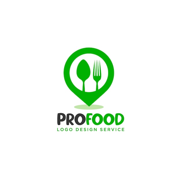 Vector online food app icon or food shop location logo also online resturent location template