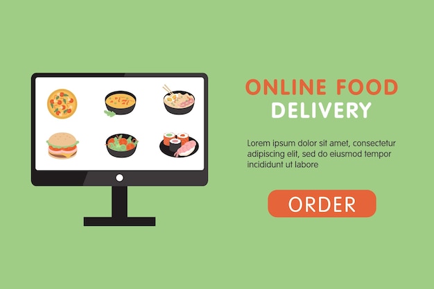 Online food delivery banner design