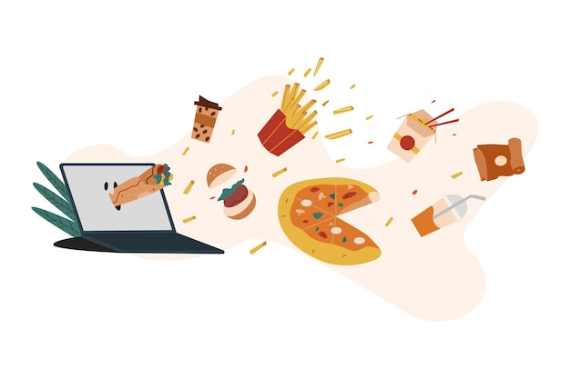 Online food delivery illustration