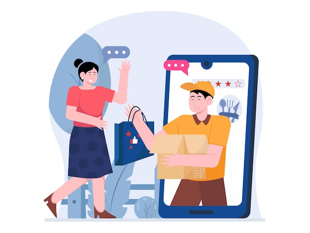 online food delivery illustration