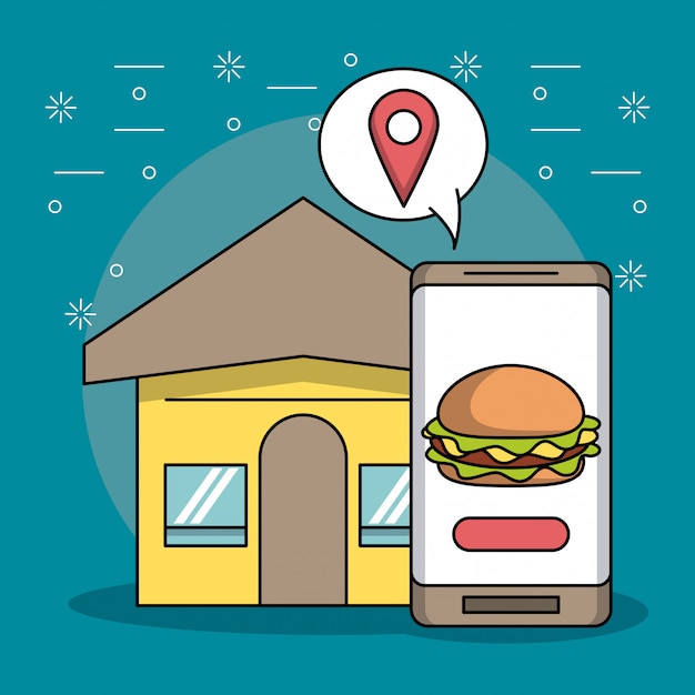 Vector online food order