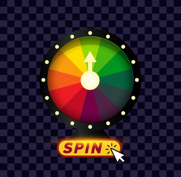 Vector online fortune wheel. click the button, spin and play. gambling game.