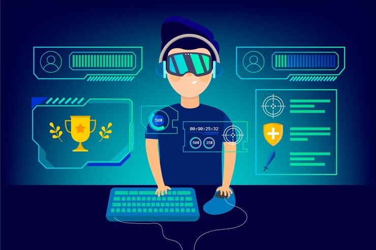 Vector online games concept