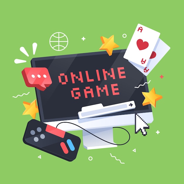 Vector online games concept