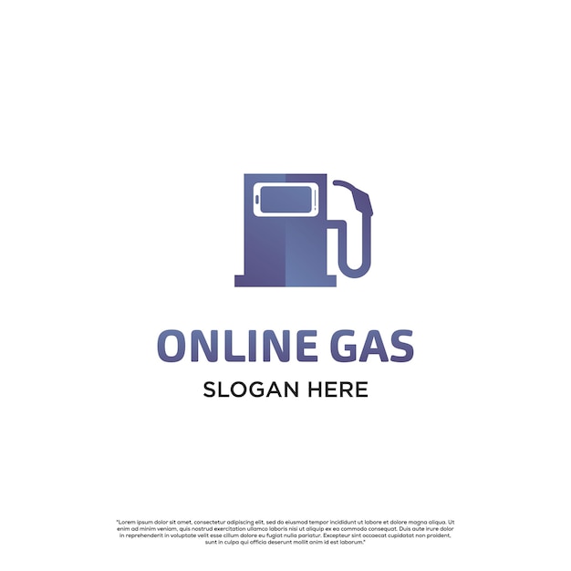 Online logo benzina design moderno telefono gradiente benzina logo concept vector