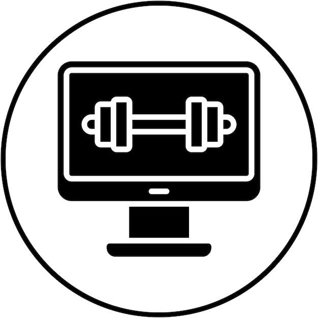 Online Gym vector icon Can be used for Workout App iconset