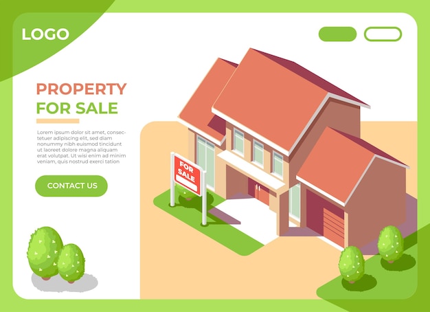 Online home sales website landing page design template