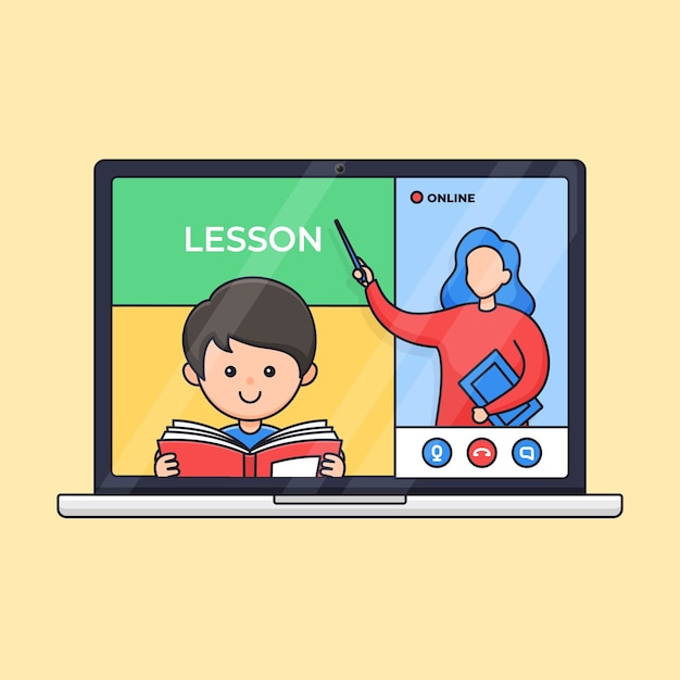 online home schooling private teaching  illustration concept