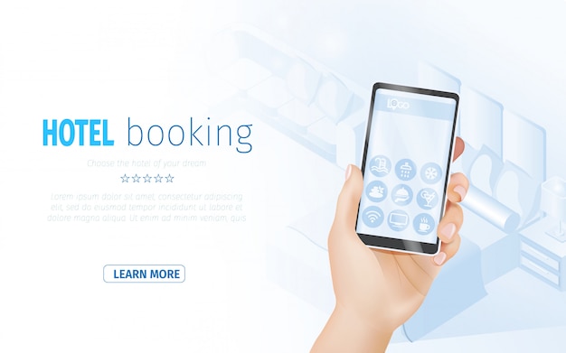 Online Hotel Booking Landing Page Template Banner