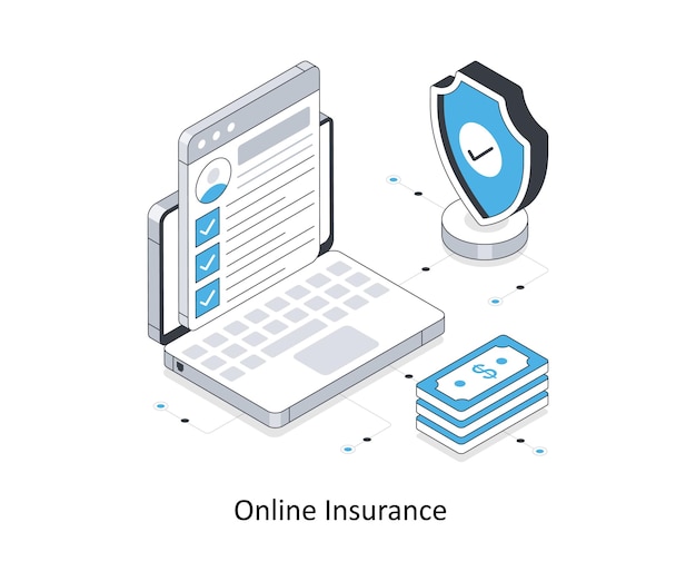 Online Insurance isometric stock illustration EPS File stock illustration