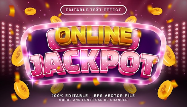 Online jackpot 3d-teksteffect en bewerkbaar teksteffect