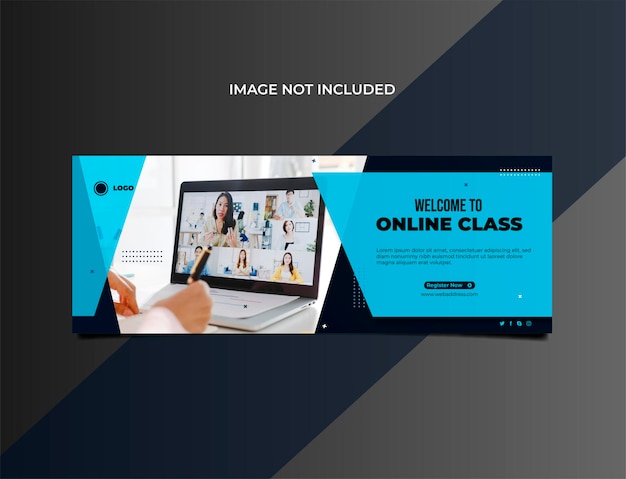 Vector online klasse social media banner ontwerpsjabloon