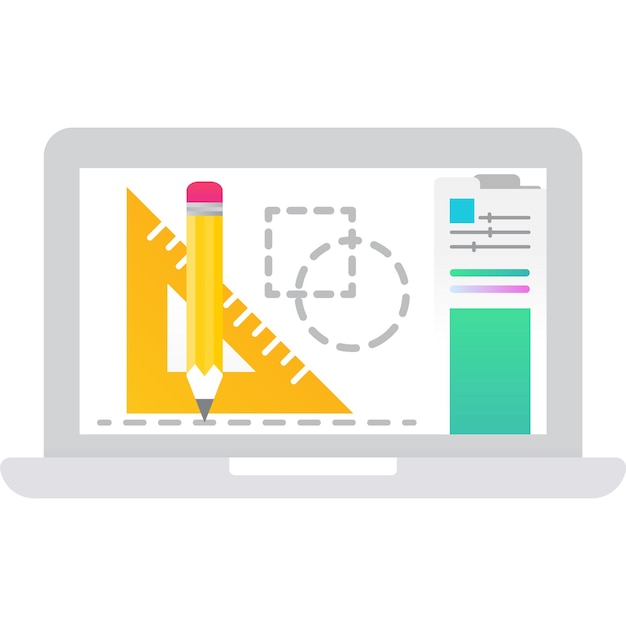 Online kunstklasse-pictogram op vectorlaptopcomputer