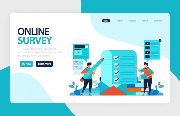 Online landingspagina voor enquêtes