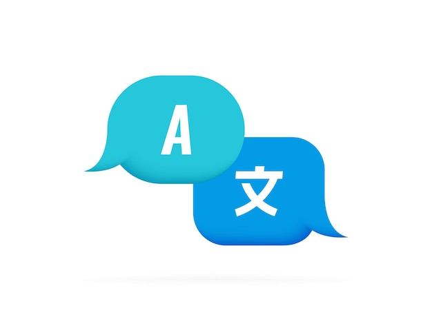 online language translator chat bubbles translation for best communication or learning languages logo design vector illustration