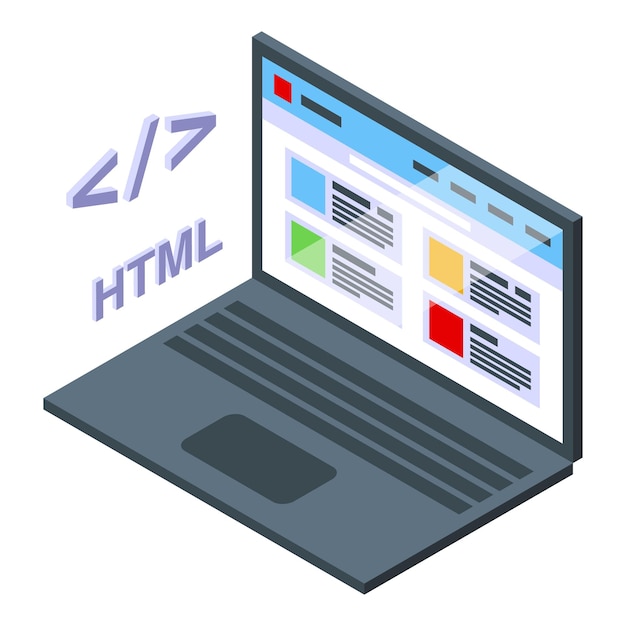 Online laptop verkoop icoon isometrische vector Succes start