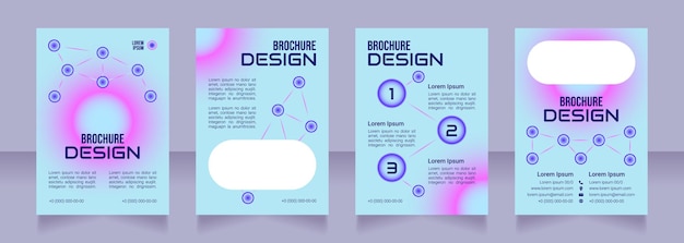 Online learning blank brochure design. template set with copy space for text. premade corporate reports collection. editable 4 paper pages. bebas neue, audiowide, roboto light fonts used