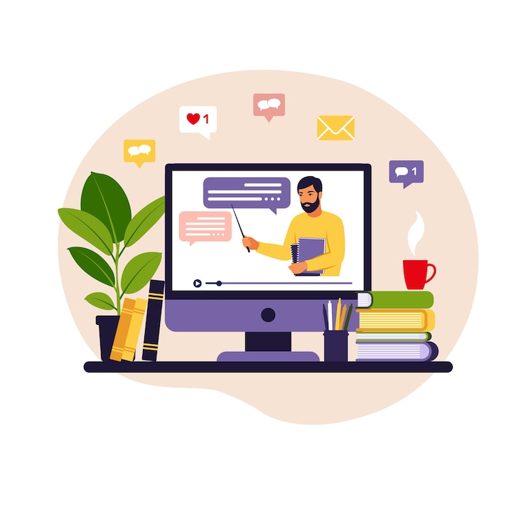 Vector online learning concept.
