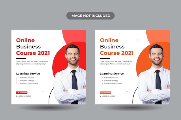 Vector online learning courses banner social media post