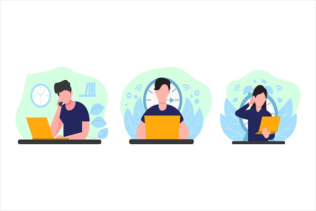 Online Learning Flat Design Illustration